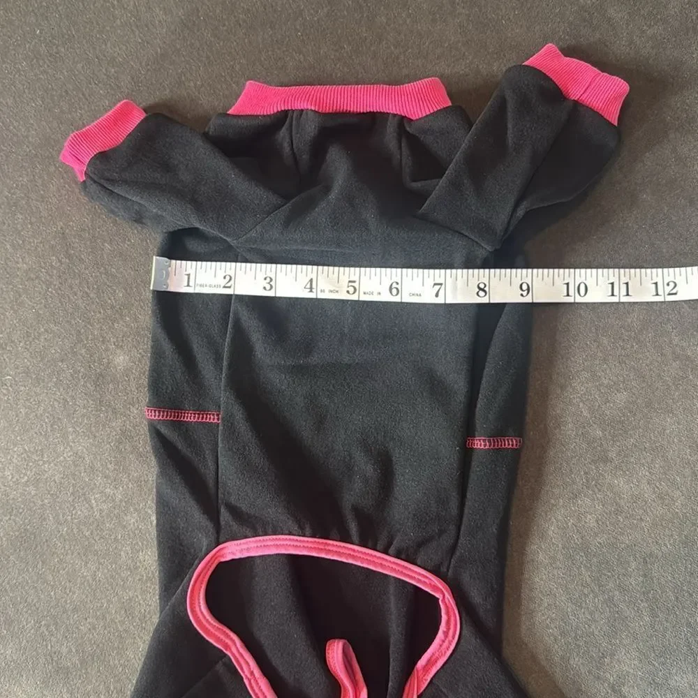 Dog One Piece Jumpsuit Pajamas Black and Pink Size XL for Small Dogs NEW